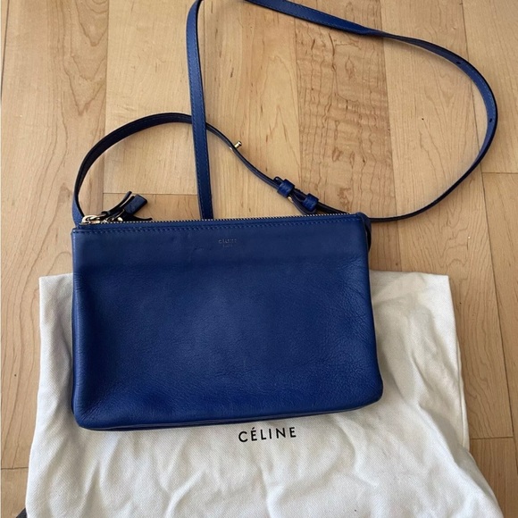 Celine Phoebe Philo 2015 Trio Bag Blue Small With Authenticity Card - Picture 7 of 9
